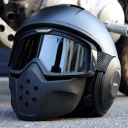 shark raw motorcycle helmet on ground for review