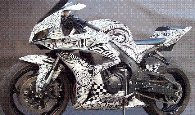 sharpie motorcycle - http://blog.sharpie.com/2009/07/hot-wheels/