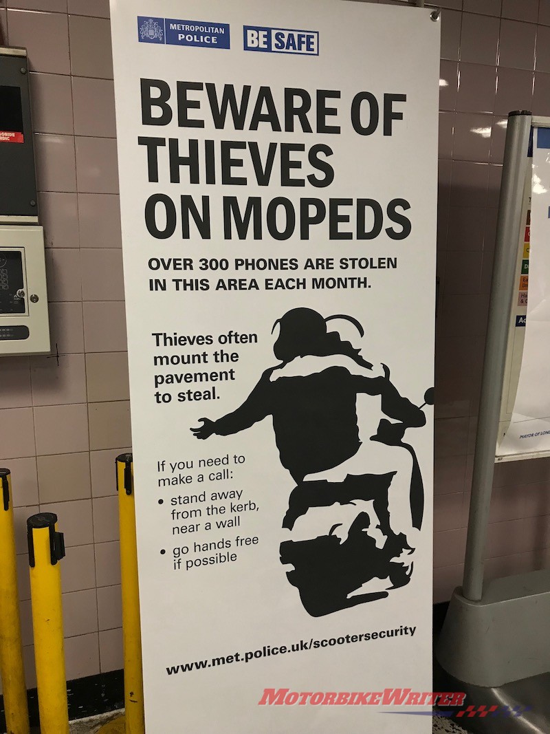 steal theft motorcycles scooters UK london