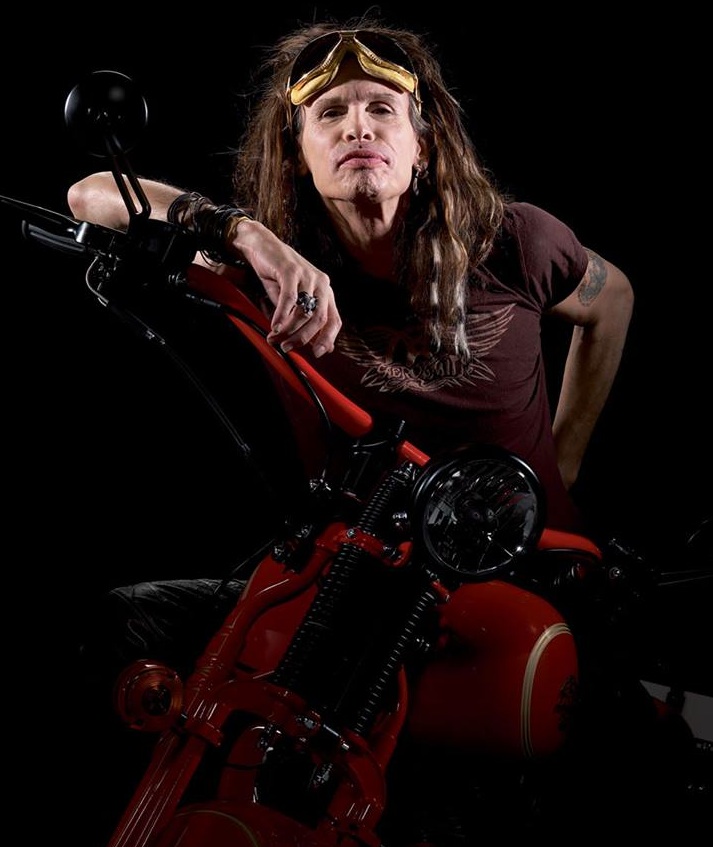 Steve Tyler rides custom Harleys webBikeWorld