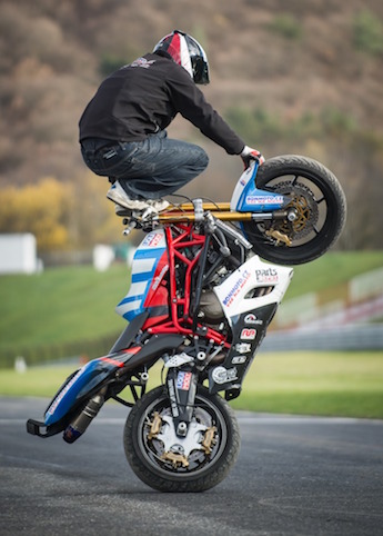 stunt riding couple Martin Krátký and his girlfriend Katka