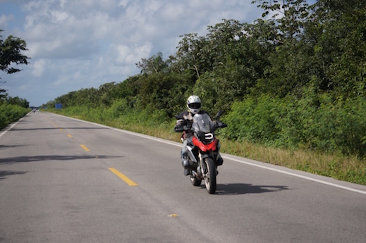 Straight and smooth roads through the Yucatan jungle Mexico