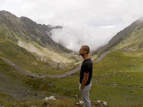 Jacob at the Transfagarasan Highway in Romania traveller