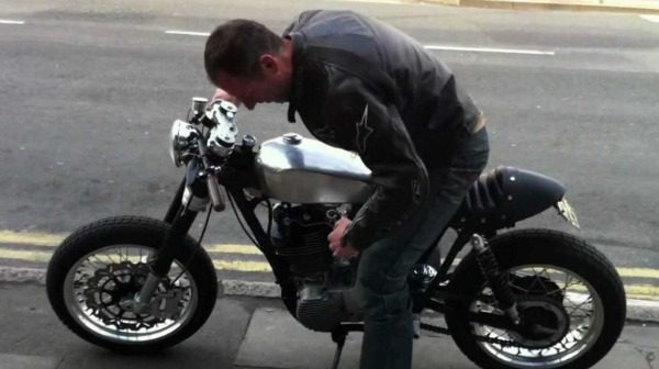 working on cafe racer