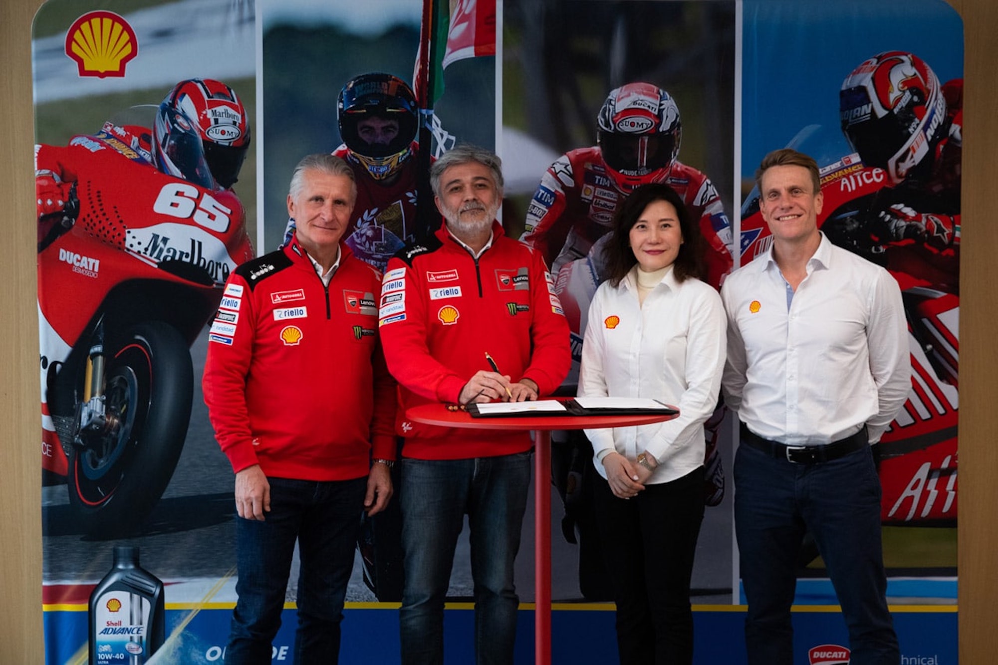 Ducati's continued collaboration with Shell. Media sourced from Total Motorcycle.