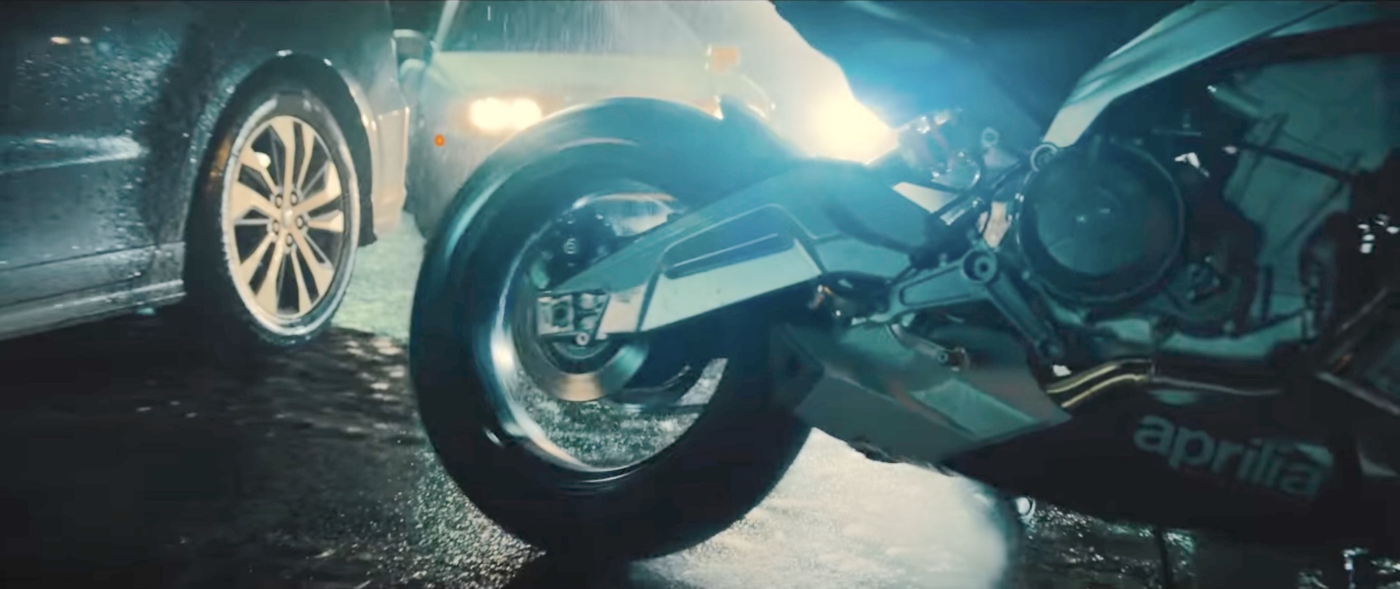 The Aprilia Tuono featured in John Wick: Chapter 4 (2023). Media sourced from Youtube.