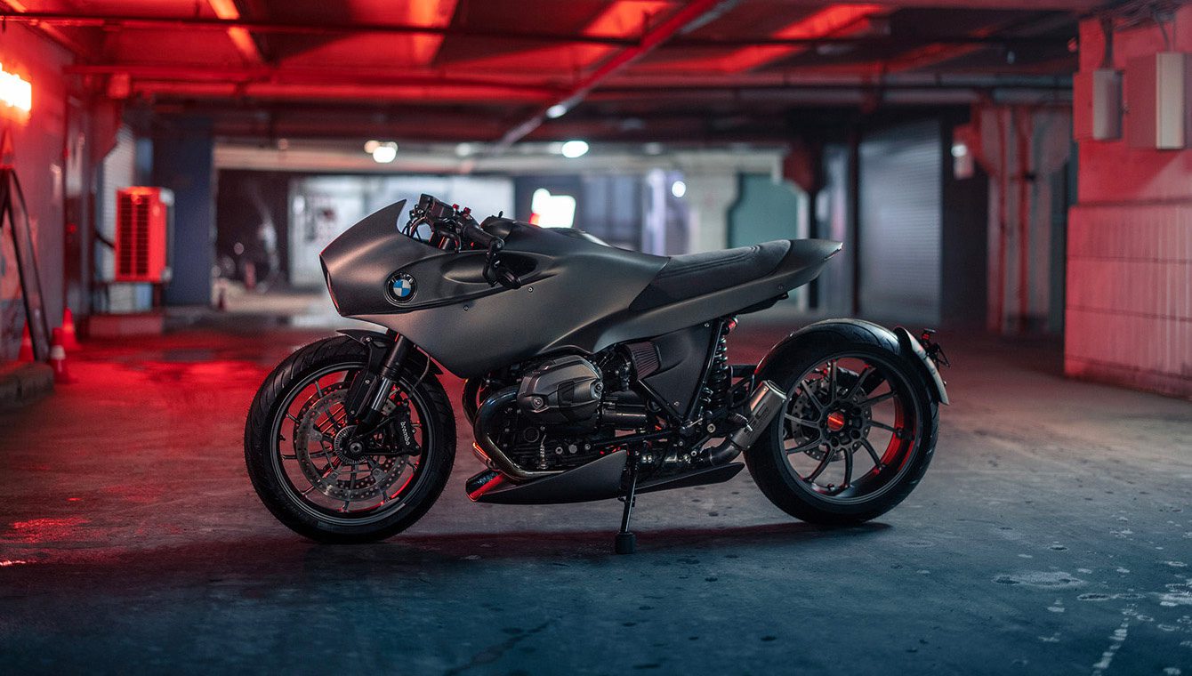 Custom BMW R NineT By Zillers Moscow in underground garage