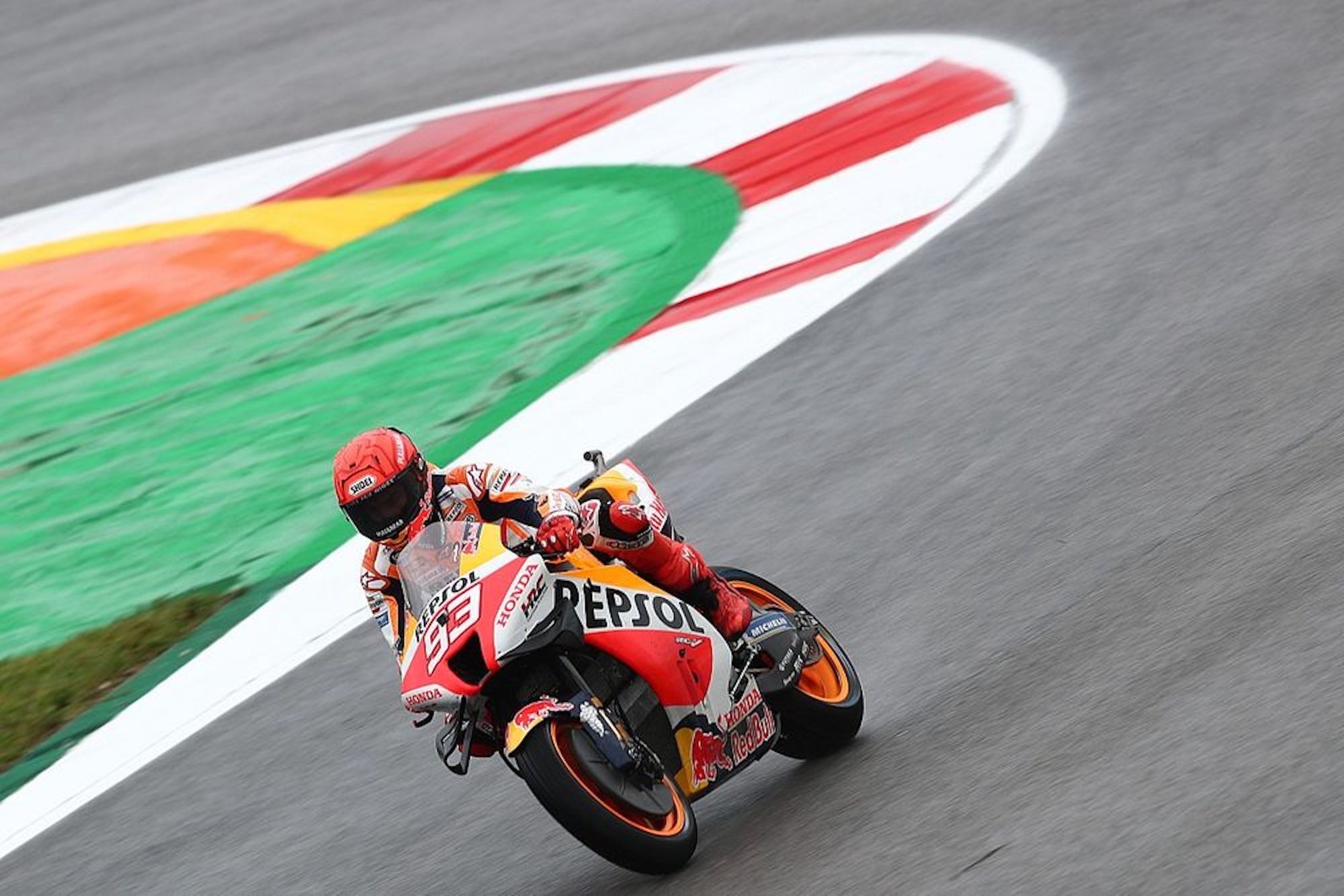 Marc Marquez on the MotoGP track. Media sourced from Motorsport.