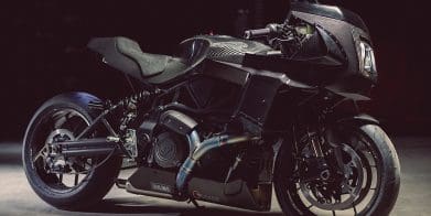 An Indian FTR christened the "Black Swan." From the talents of Workhorse Speed Shop. Media sourced from BikeEXIF.