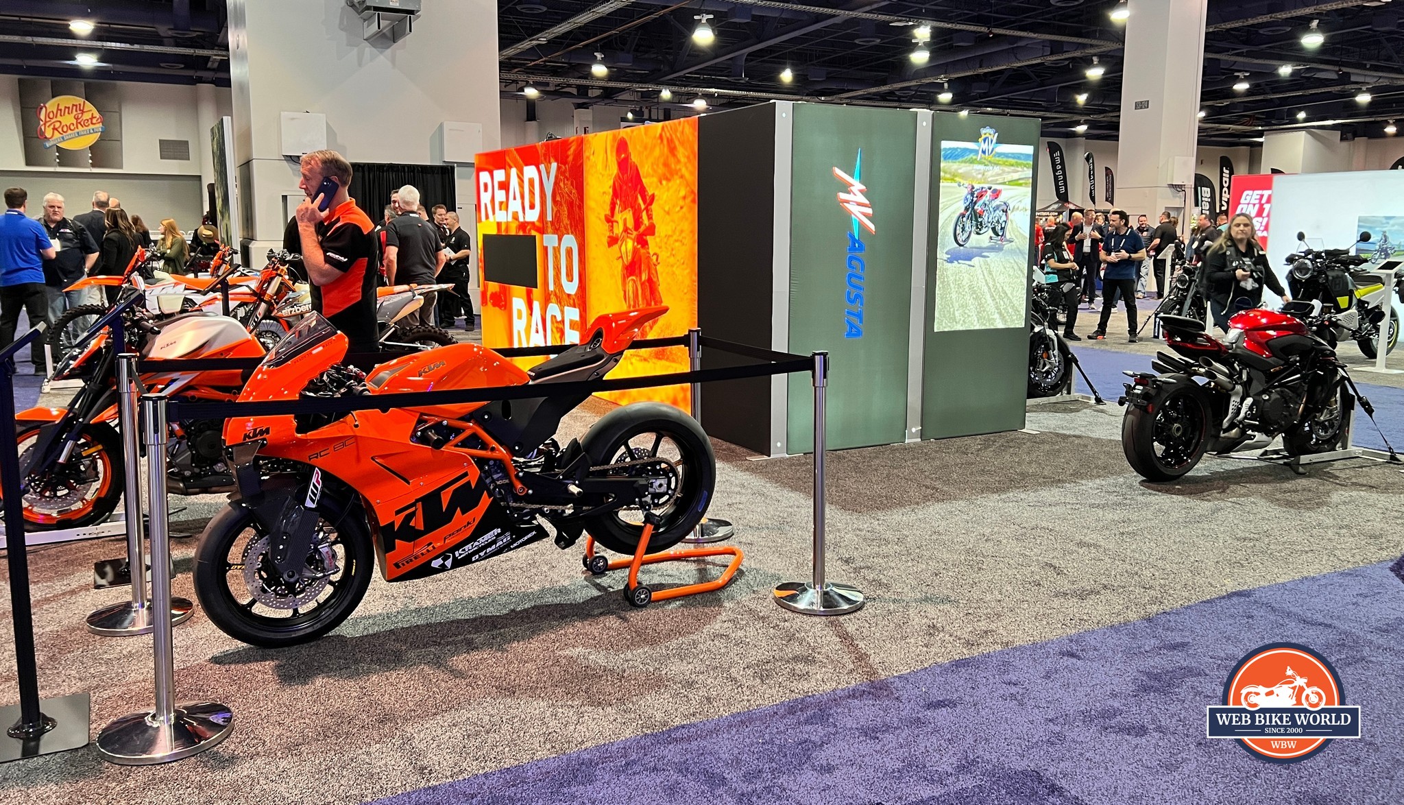 The KTM/MV Agusta booth at AimExpo 2023.