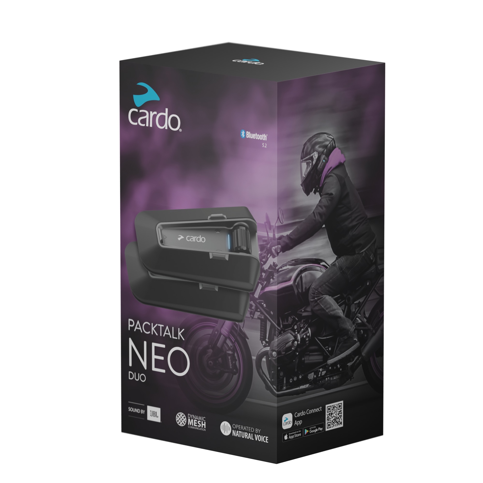 Cardo's Packtalk Neo. Media sourced from Cardo Systems.