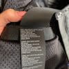 Materials tag on the jacket