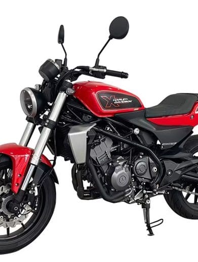 A view of Harley's X350, which will purportedly be on the way to America after the bike's debut in March. Media sourced from Motorcycle Sports.