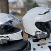 INNOVV H5 camera mounted to HJC helmet