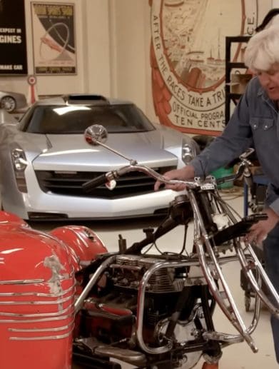 Jay Leno's Indian Four - the same one that he was on when he experienced his more recent accident. Media sourced from Youtube.