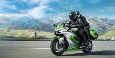Kawasaki's hydrogen motorcycle, which has been christened as the "HySe," following a trademark application in Europe. Media sourced from CycleWorld.