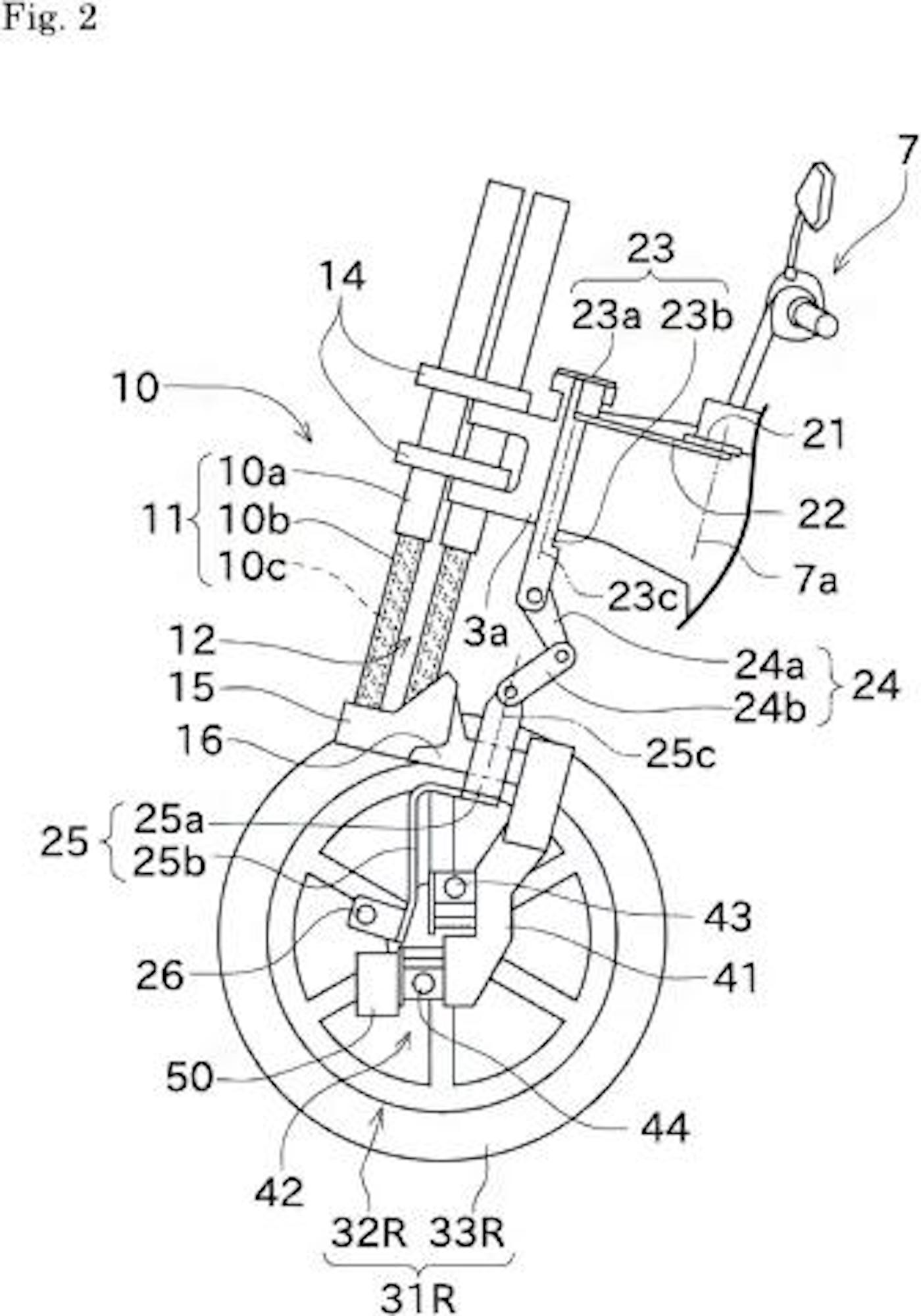 A figure representing the new three-wheeled brainchild upon which Kawasaki's filed additional patents. Media sourced from Motorcycle Sports.