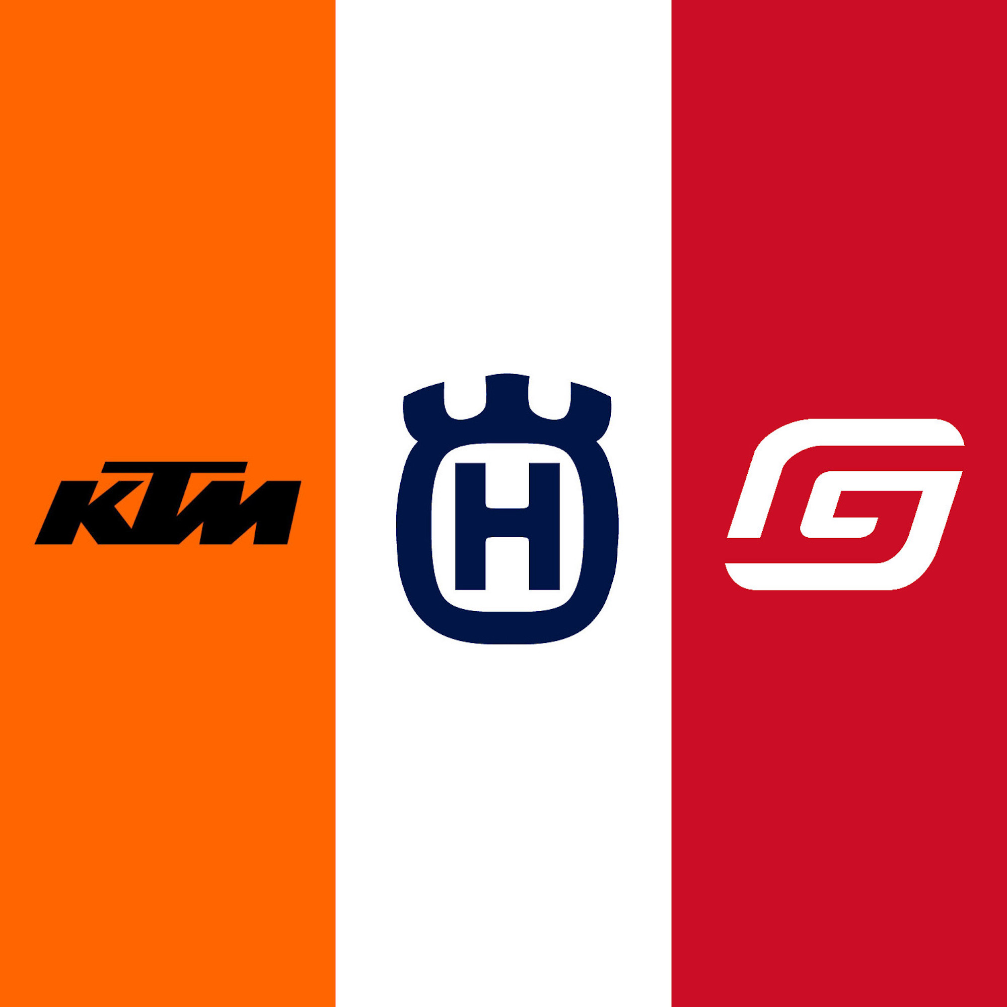 Logos from KTM, Husqvarna and GasGas. Media sourced from Raptor Titanium.