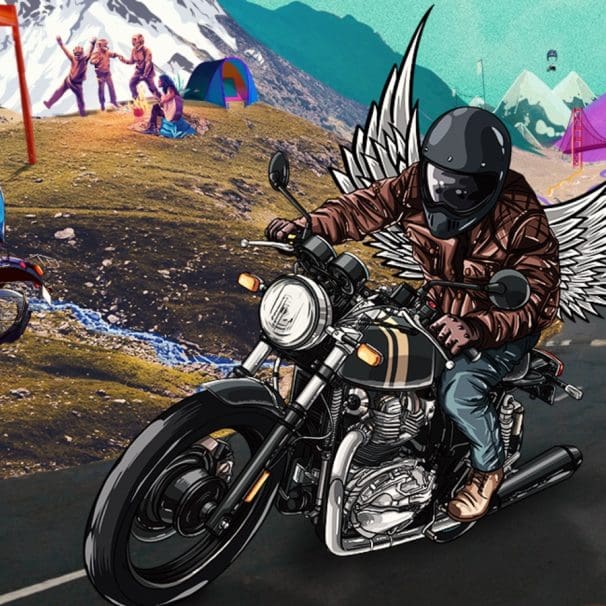 A view of Royal Enfield's "Art of Motorcycling" campaign. Media sourced from Royal Enfield's website.