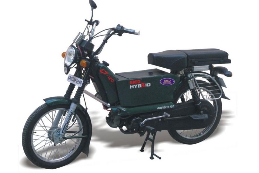 An Indian EKO Hybrid moto scooter