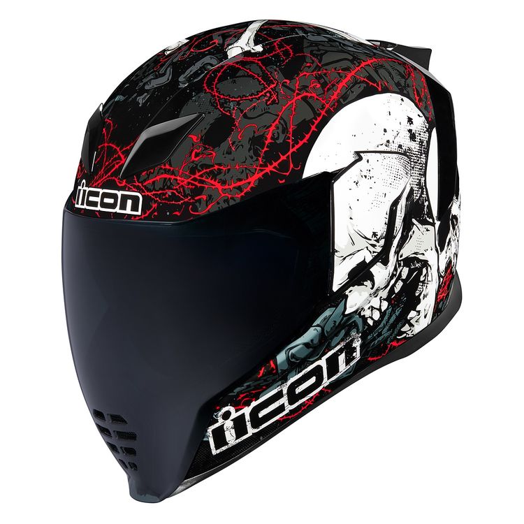  ICON Airflite Skull18 helmet with black and red design