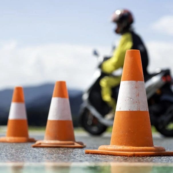 A motorcyclist practising for their test. Media sourced from the NMC.