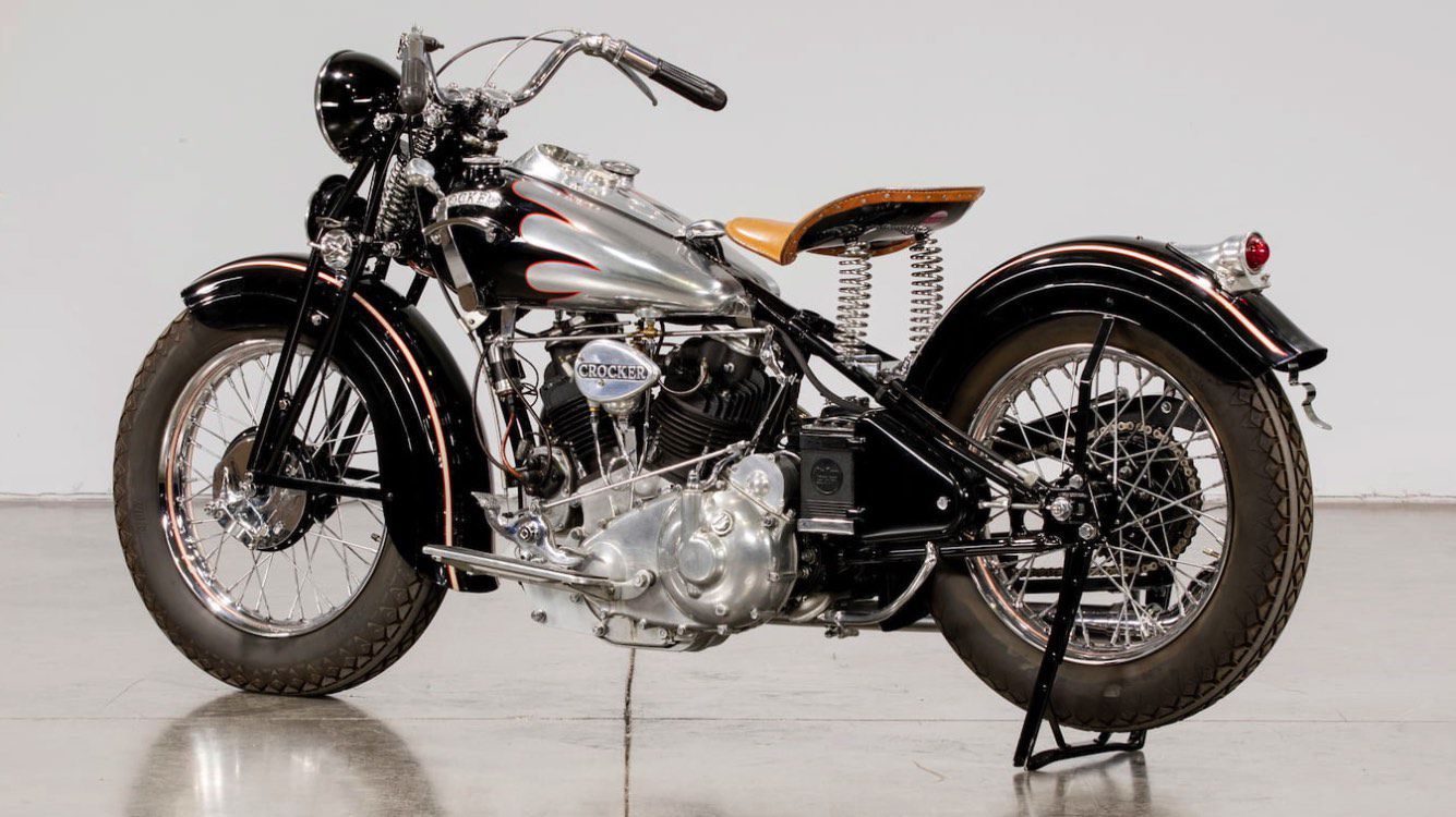 A 1939 Crocker 'big tank' v-twin motorcycle