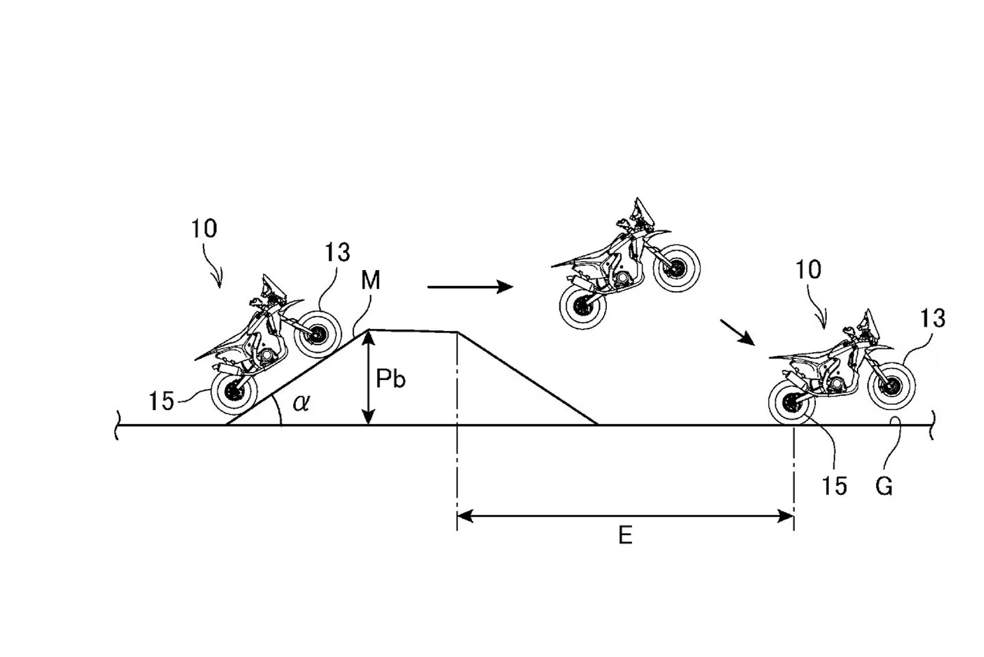 A view of the new files patented by Honda showing jump-controlling tech. Media sourced from CycleWorld.