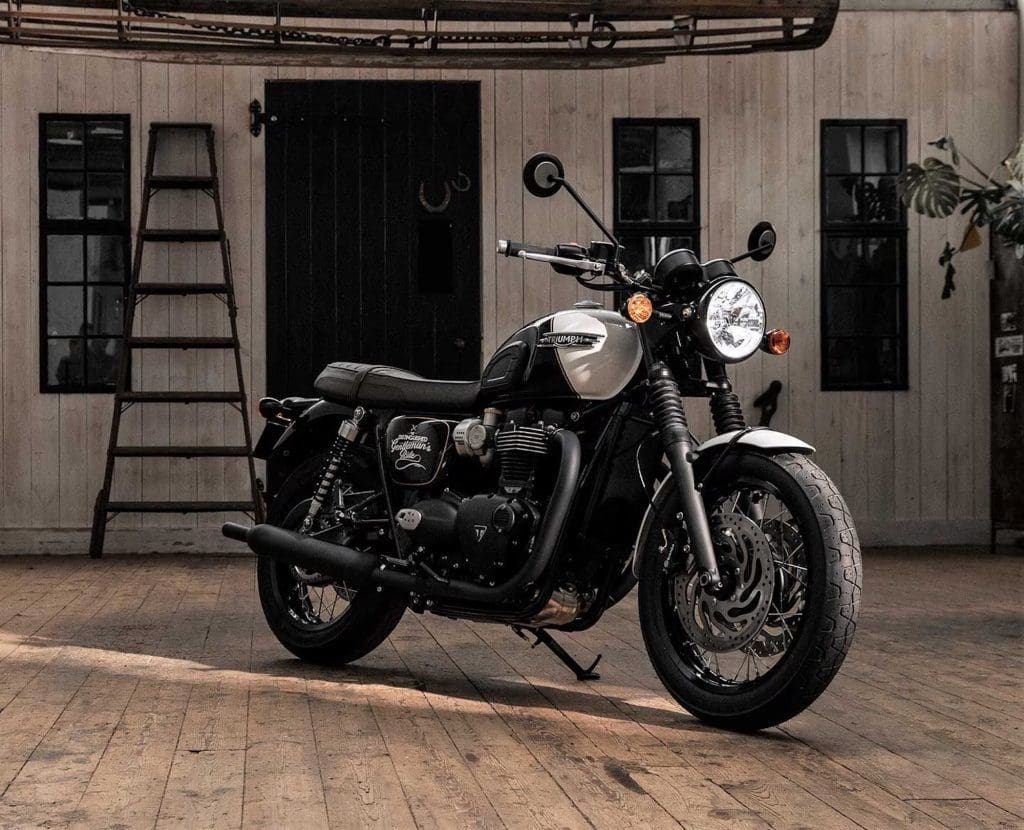 Triumph's new limited edition T120: The Bonneville T120 Black Distinguished Gentleman’s Ride Limited Edition motorcycle. Media sourced from CycleWorld.