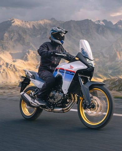 Honda's XL750 Transalp. Media sourced from Motorcycle Sports.