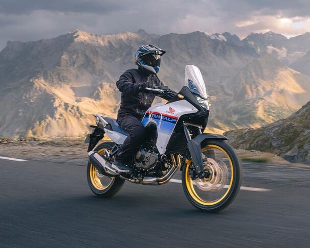 Honda's XL750 Transalp. Media sourced from Motorcycle Sports.