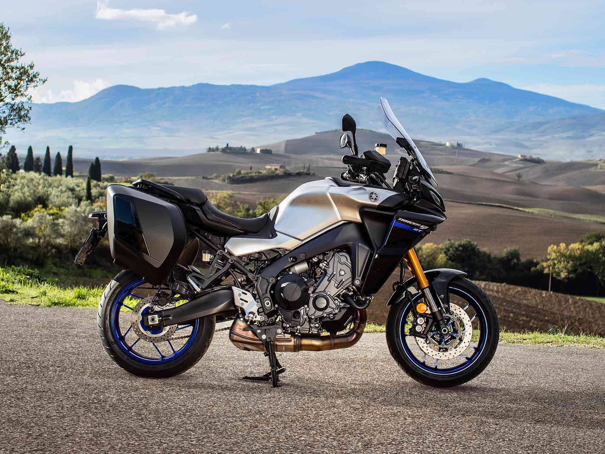 Yamaha's Tracer 9 GT. Media sourced from Cycle World.