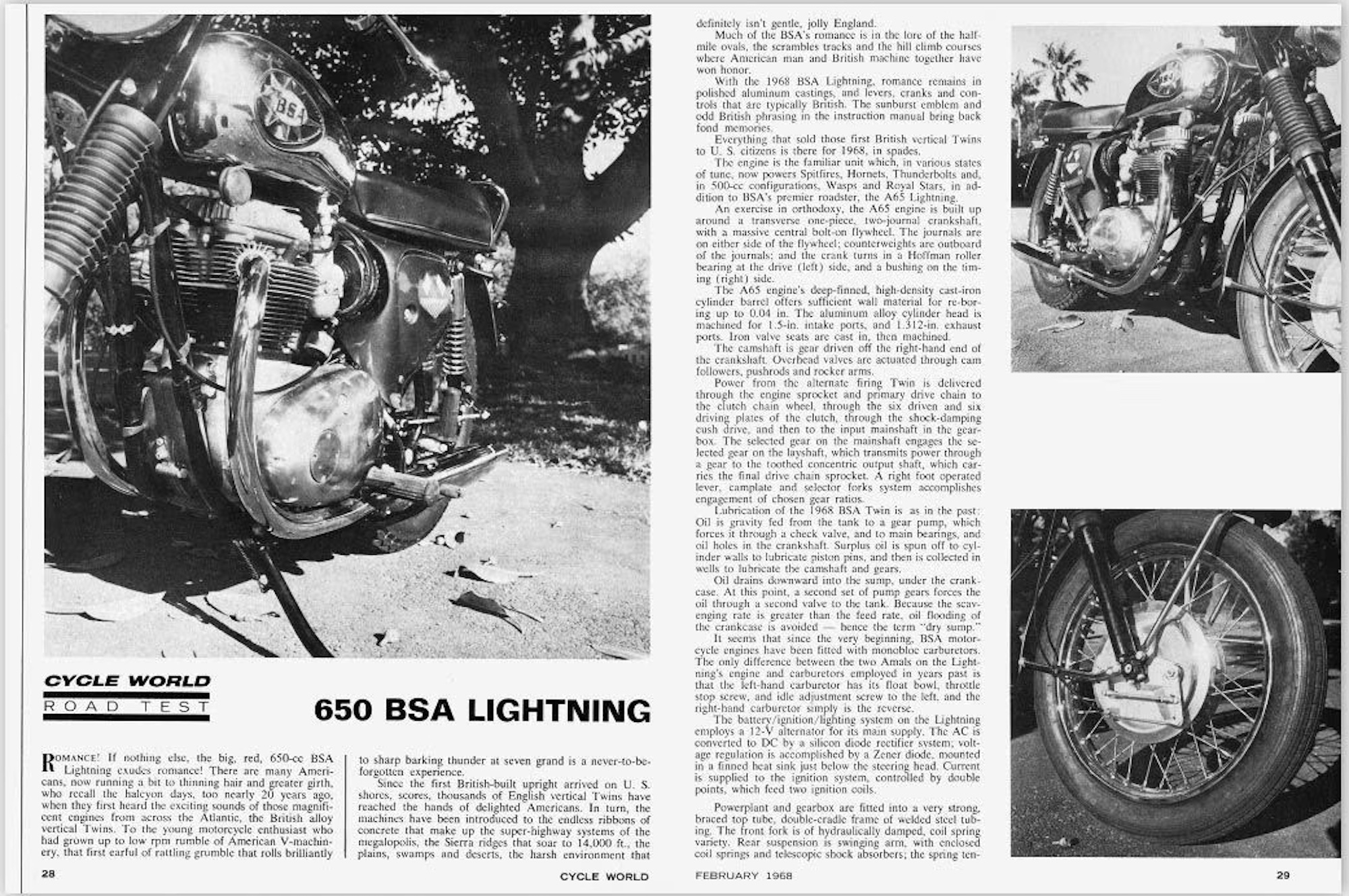 A view of BSA's Lightning, showing coverage from CycleWorld. Media sourced from CycleWorld.