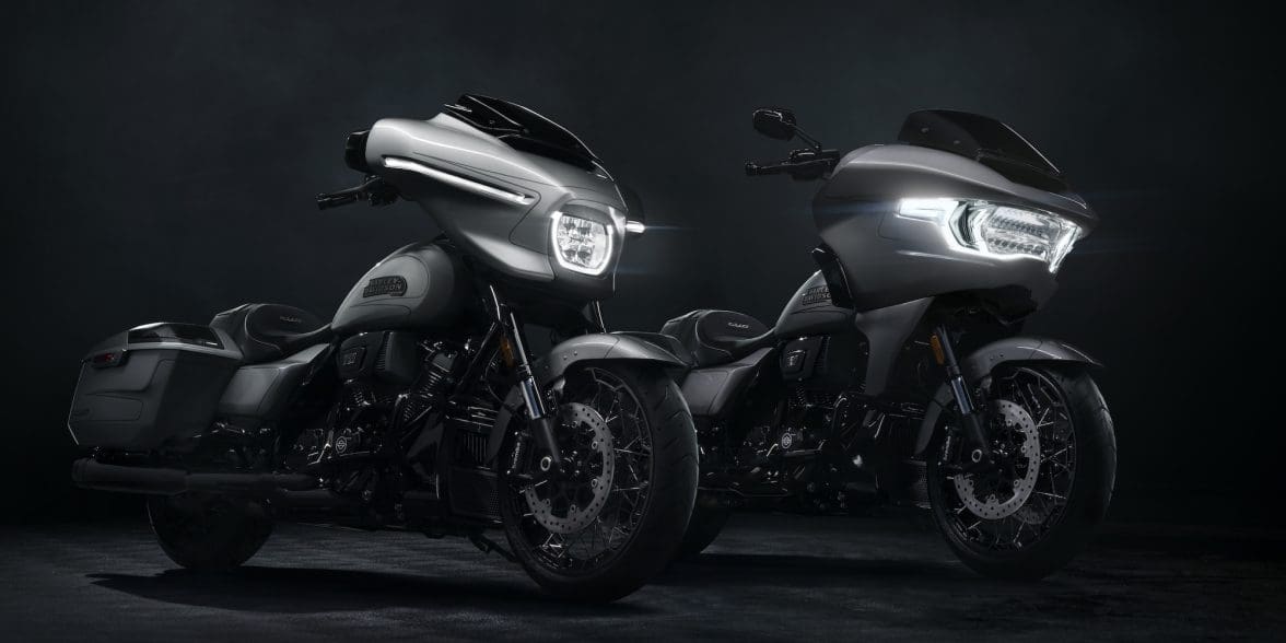 A view of Harley's new CVO models for 2023 - the CVO™ Street Glide® and CVO™ Road Glide®. Media sourced from Harley-Davdison.