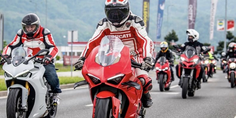 A view of Ducatisti riding out and enjoying May 6th - the day where Team Red fans come together in the name of unity. Media sourced from Ducati.