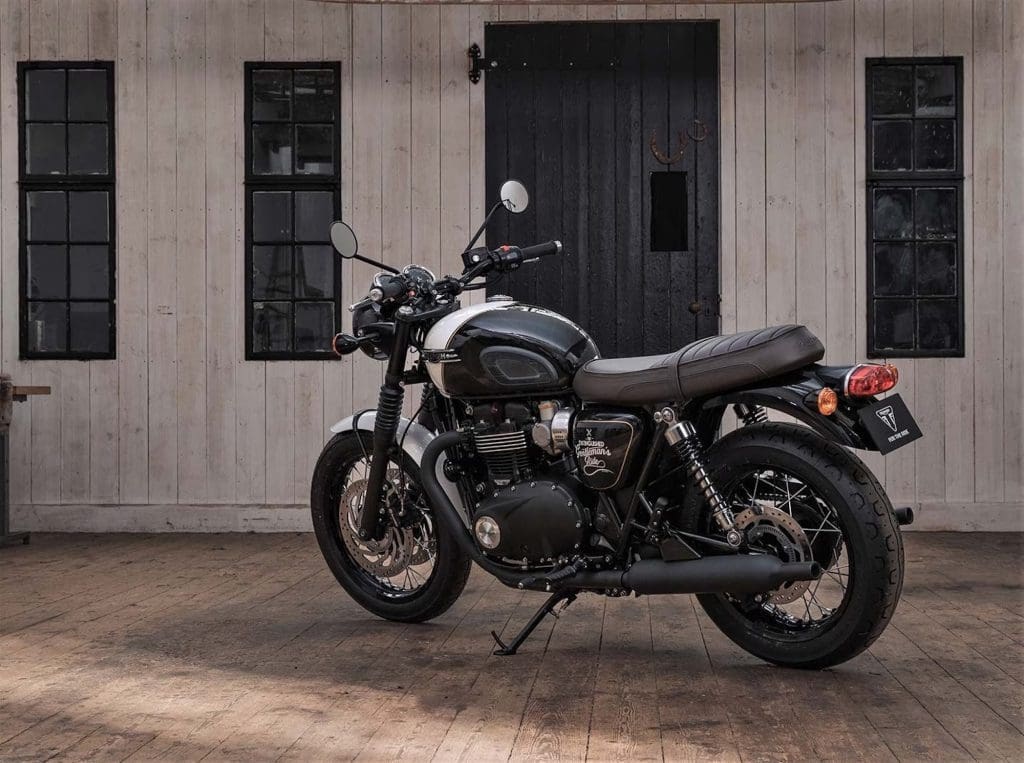 Triumph's new limited edition T120: The Bonneville T120 Black Distinguished Gentleman’s Ride Limited Edition motorcycle. Media sourced from CycleWorld.