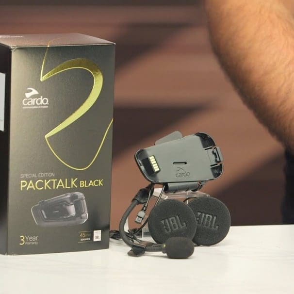 Cardo Packtalk Black JBL Headset for webBikeWorld's Deal of the Week