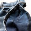 Closeup of the velcro and snap seams