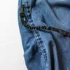 CO2 canister fitted inside the jean legs
