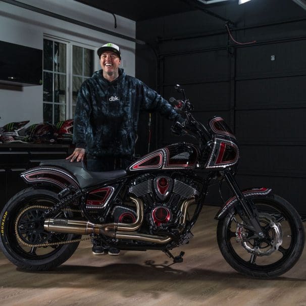A view of the custom Sport Chief gifted to Jeremy “Twitch” Stenberg courtesy of Carey Hart and Indian's "Forged" series. Media sourced from Indian Motorcycles.