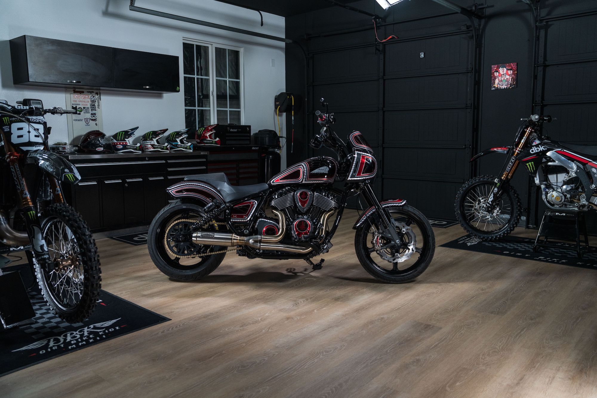 A view of the custom Sport Chief gifted to Jeremy “Twitch” Stenberg courtesy of Carey Hart and Indian's Forged series. Media sourced from Indian Motorcycles.