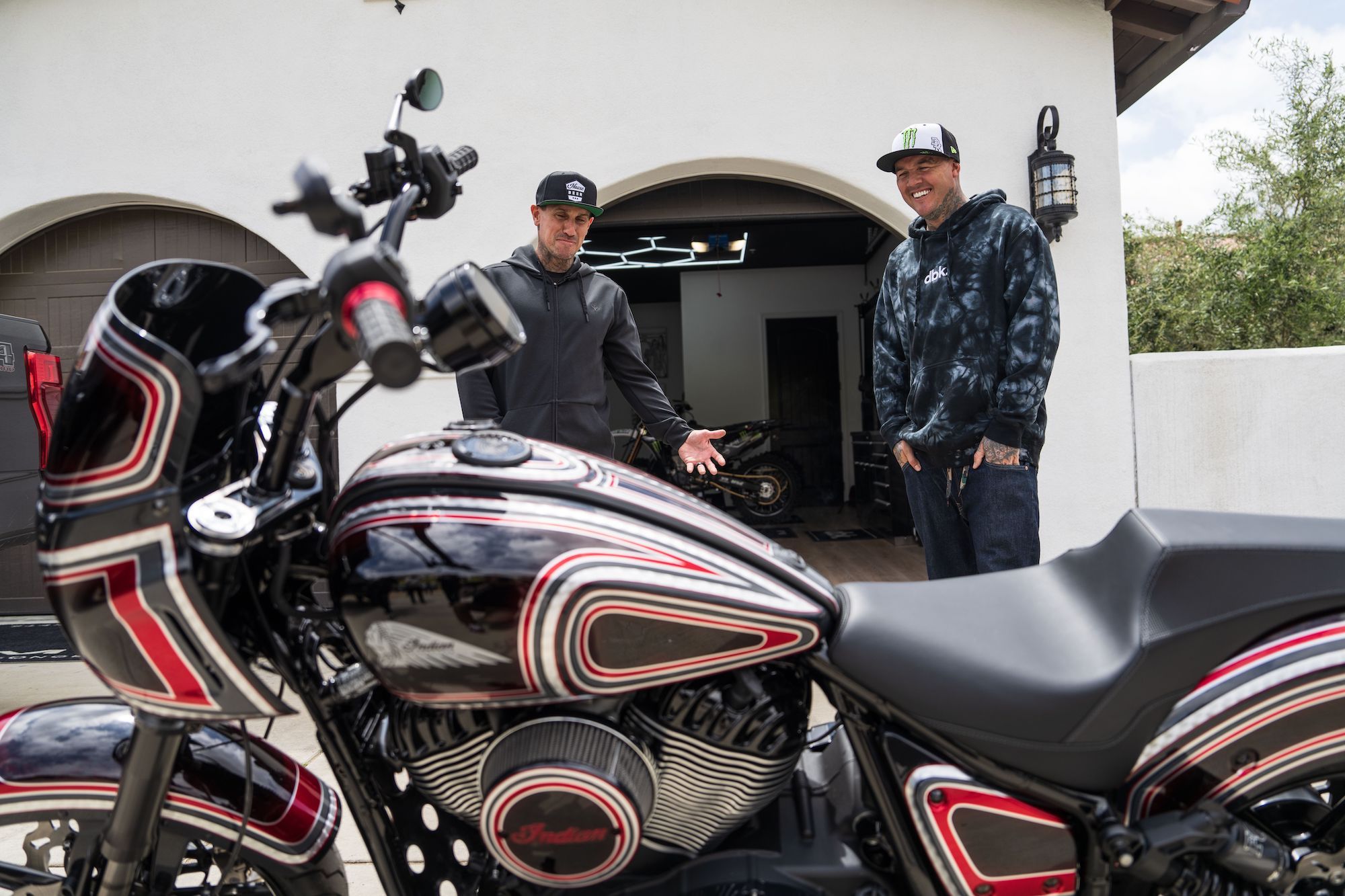 A view of the custom Sport Chief gifted to Jeremy “Twitch” Stenberg courtesy of Carey Hart and Indian's "Forged" series. Media sourced from Indian Motorcycles.