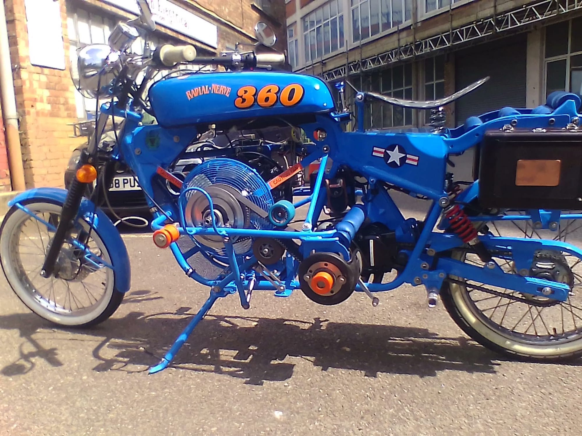 DFX Moto's "Radial Nerve" - a 7-cylinder radial-powered motorcycle that got to have some time in the spotlight at this year's DGR rides. Media sourced from DFX Moto’s Facebook page.