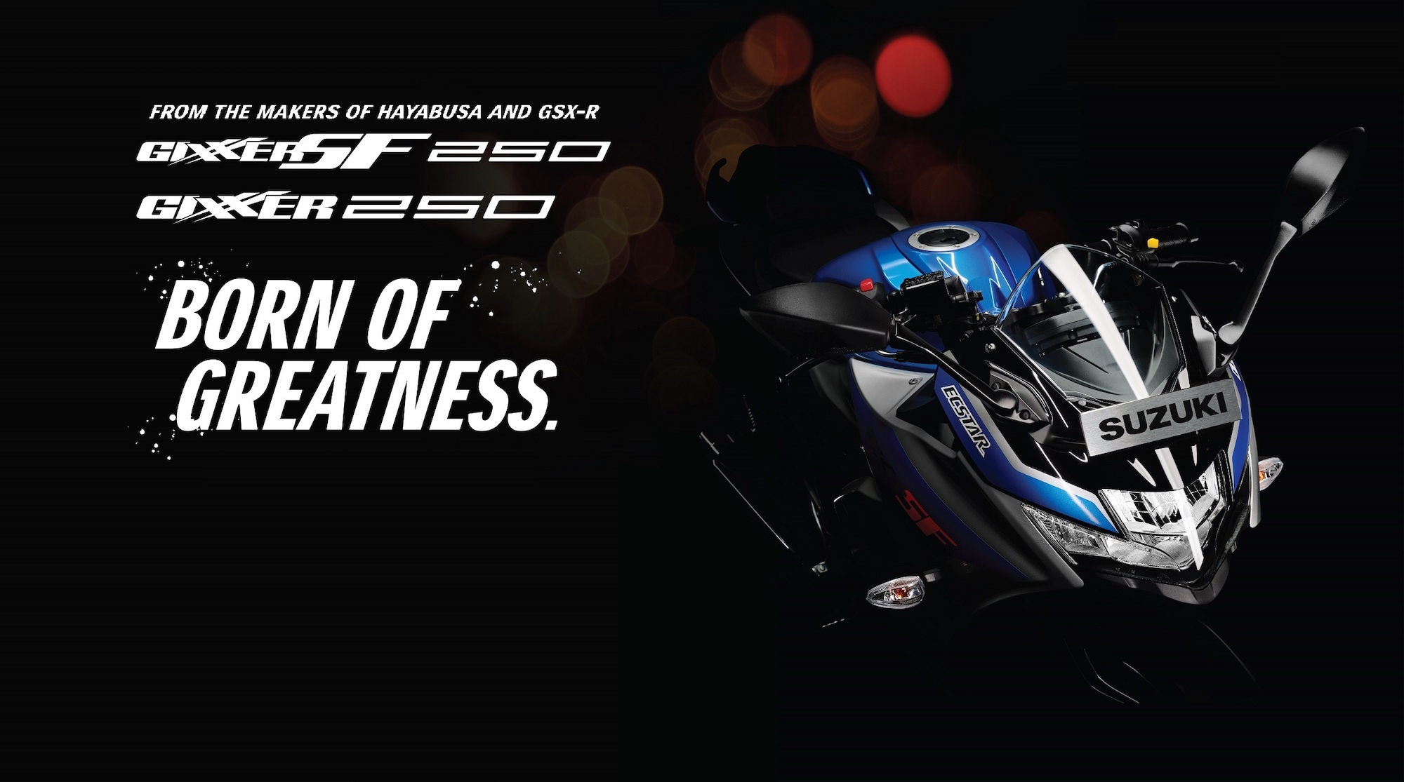 A view of Suzuki's "Gixxer 250/Gixxer SF250." Media sourced from Suzuki Motorcycles India.