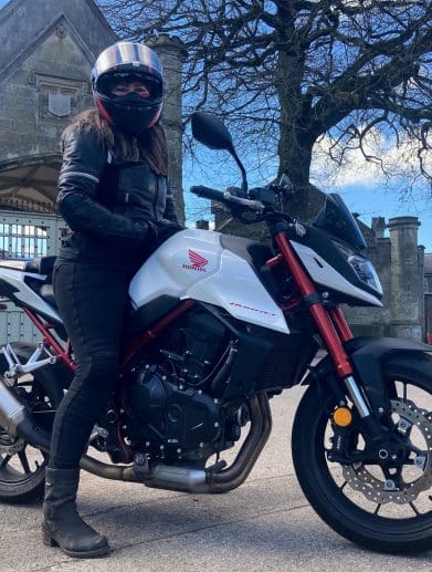 Rider on a 2023 Honda CB750 Hornet