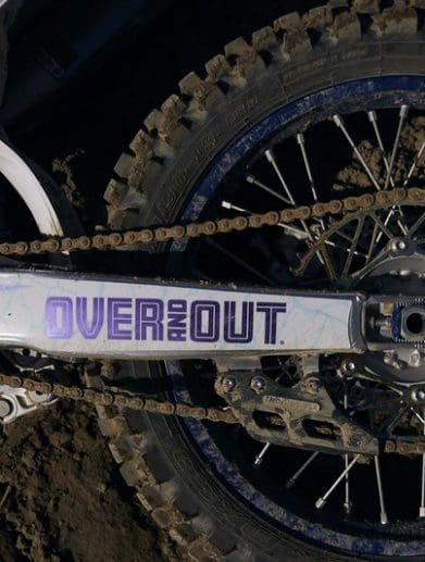 Dirtbike with Over and Out decal