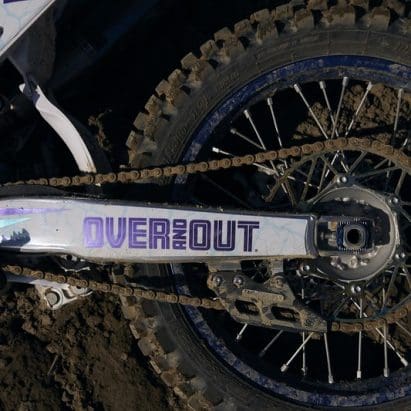 Dirtbike with Over and Out decal