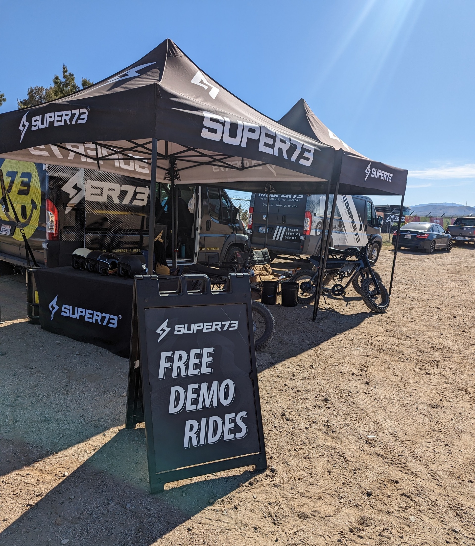 Super73 demo tent at RevZilla Get On! ADV Fest
