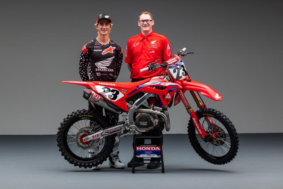 Chase Sexton, who has just won a premier-class AMA Supercross title for Honda. Media sourced from Honda's press release. 