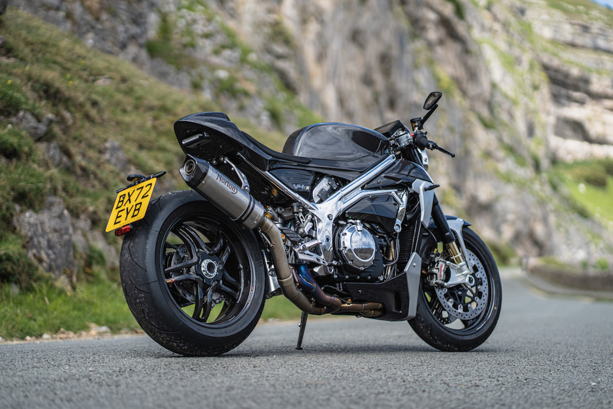 Norton's V4CR, now out and about on British streets. Media sourced from Superbike News.